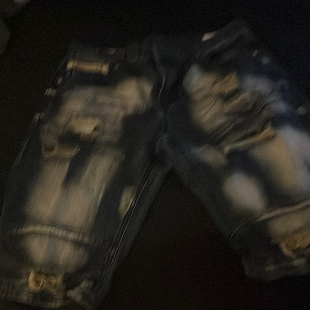 Distressed Black Denim Shorts